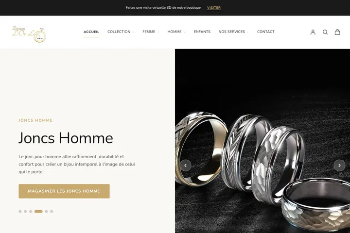 Page d’accueil du site de Bijouterie L’Or-Loge