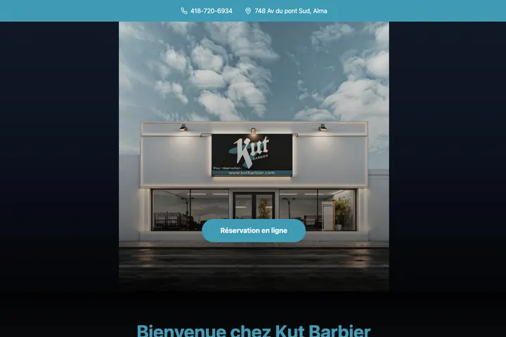 Page d’accueil du site de Kut Barbier