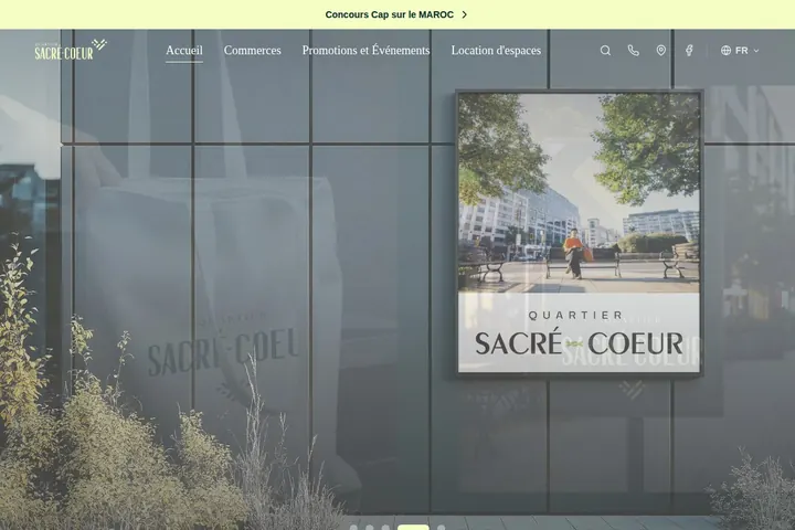 Page d’accueil du site de Quartier Sacré-Cœur