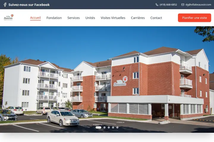 Page d’accueil du site de Villa Beauvoir